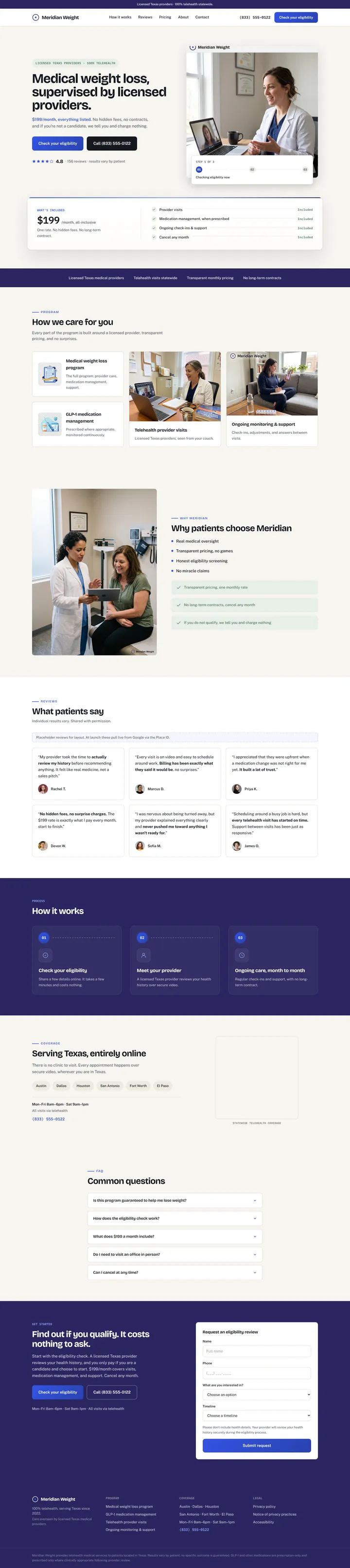Sample weight-loss clinic site